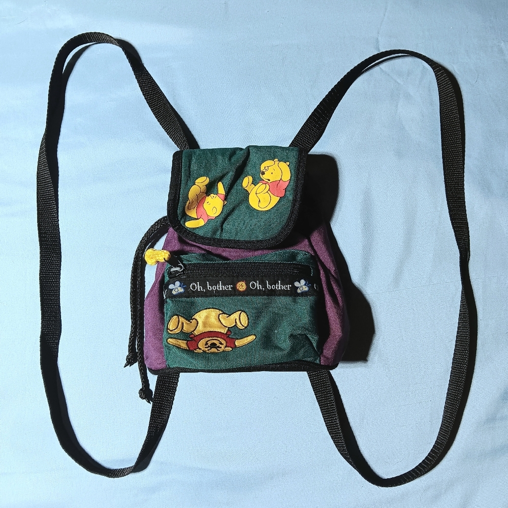 Vintage 1990s 90s Disney Winnie the Pooh Mini backpack bookbag bag purse